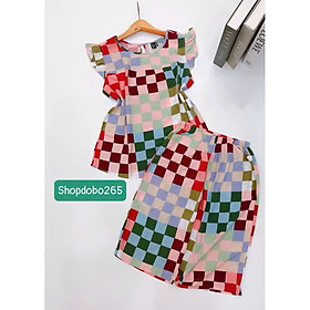 Đồ bộ nữ,đồ ngủ mặc nhà lửng tay cánh tiên vải lanh mềm,mát BL 169 hoạ tiết dễ thương size 45-70kg