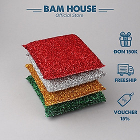 Mua Bộ 4 miếng rửa chén kim tuyến Bam House đa năng siêu sạch cao cấp BRH01 – Gia dụng bếp