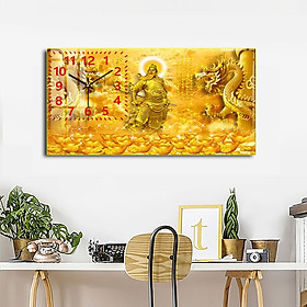 Mua Đồng Hồ Treo Tường Trang Trí Đep - Tranh Tráng Gương Đồng Hồ Phật Di Lặc Tài Lộc Vào Nhà