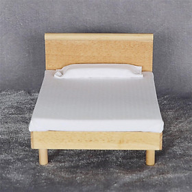 1/12 Toy Bed with Mattress Bedroom Kids Pretend Toys Dollhouse Furniture for Furniture Decor