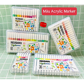 Bút Lông Màu Acrylic Marker 12 24 36 48 60 Màu Hàng Cao Cấp An Toàn Màu