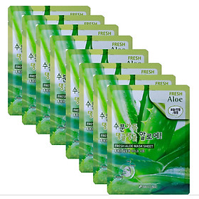 Hình ảnh Combo 10 Túi mặt nạ giấy dưỡng ẩm -Mặt nạ dưỡng da chiết xuất từ lô hội 3W Clinic Hàn Quốc 23mlx10