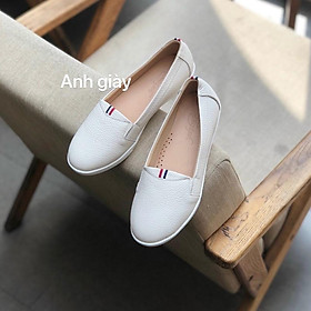 GB10 - Giày slipon giày đế bằng mũi tròn da thật Việt Nam xuất khẩu đế cực êm,mềm ,bền, phù hợp đi du lịch, đi chơi