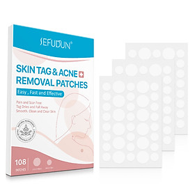 108PCS Skin Tag Remover Patches Acne Blemish Remover Pimple Absorbing Cover Anti-Infection Invisible Hydrocolloid