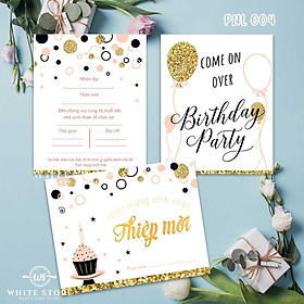 Set 10 THIỆP MỜI PARTY VIẾT TAY CUP CAKE 02