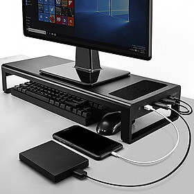 Vaydeer Màn hình LCD đa chức năng với đế để bàn USB 3.0 kèm cáp sạc nhanh không dây