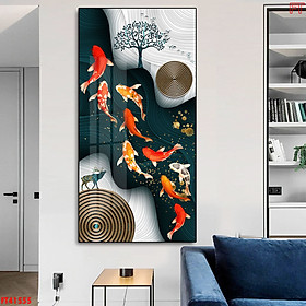 Mua Tranh Canvas Treo Tường Hiện Đại - Tranh Cửu Ngư Quần Hội Cao Cấp