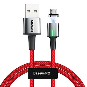 Đỏ - Dây cáp sạc nhanh 3A từ tính cổng Micro USB dài 200CM hiệu Baseus Zinc Magnetic Cable Series 2 cho Huawei, Samsung, Xiaomi, Oppo, Nokia (Sạc nhanh 3A, tốc độ truyền dữ liệu cao) - Hàng nhập khẩu