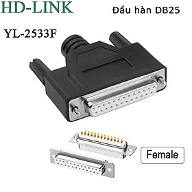 Mua Đầu hàn nối COM DB25 chân đồng vỏ ốp nhựa dẻo PVC HD-Link YL-2533. HÀNG CHÍNH HÃNG