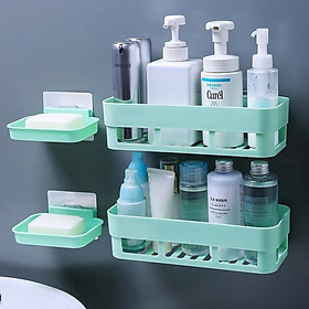 Kệ Nhựa Treo Tường Nhà Tắm, Nhà Bếp Dán Tường Chịu Lực Siêu Chắc