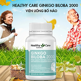 Hình ảnh Bổ não Úc Healthy Care Ginkgo Biloba 2000, Giúp tăng tuần hoàn máu não, Cải thiện chức năng nhận thức, Trí nhớ, Giúp an thần và Giảm Stress (100 V/Hộp) - QuaTangMe Extaste