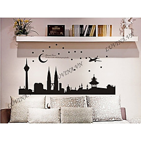 Decal trang trí nhà cửa văn phòng, quán cafe- THÀNH PHỐ ĐEN