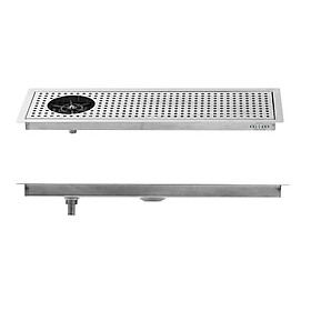 Khay rửa ca, ly quầy bar khuyên khối âm sàn inox 304 Vesion 2