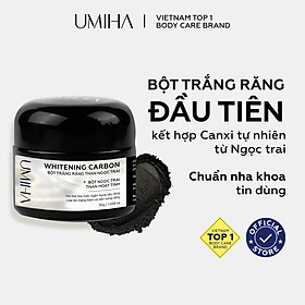 Bột Than Hoạt Tính trắng răng UMIHA giúp làm trắng răng sạch mảng bám và cao răng hiệu quả |30G