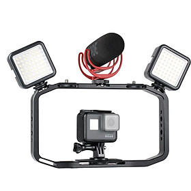 Handheld Video Rig for DSLR Camera Phone Gopro Vertical Shooting Phone Cage for Canon Nikon iPhone Xs Max X 8 7 Gopro 5 6 7