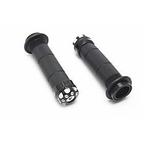Universal Motorcycle Rubber Hand Grips W/ Bar Ends for 7/8" Handlebar Black