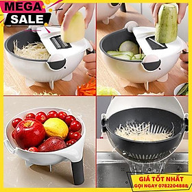 Rổ Bào Rau Củ Quả 9 Trong 1 Thông Minh - Dụng Cụ Chế Biến Thực Phẩm Cắt Thái Bào Sợi Đa Năng - Giao Hàng Toàn Quốc