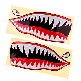 42x18cm Shark Teeth Mouth Decal Sticker For Car Truck Kayak Boat Fishing Graphics