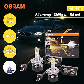 Combo 2 Bóng Đèn Led HL Premium Next Level OSRAM Dùng Cho Xe ô Tô Xe Máy Chân H1 H4 H19 H7 H11 HB3 HB4 HIR2 - Nhập Khẩu Chính Hãng