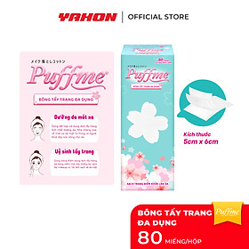 Hộp Bông Tẩy Trang Đa Dụng PUFFME, 80 Miếng/Hộp