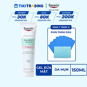 Gel Rửa Mặt Eucerin Pro Acne Solution 3X Treatment Gel To Foam Cleanser 150ml