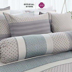 Mua Vỏ gối ôm 100% cotton lụa sateen  tơ thiên nhiên Hàn Quốc by GRAND (Kích thước 33x100)   hoạ tiết hoa văn hiện đại  trang nhã