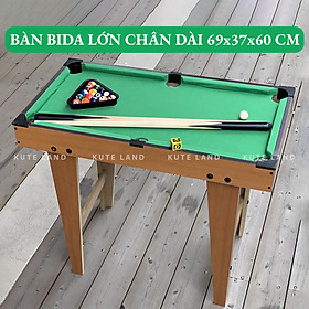 Bàn bida cỡ lớn chân dài 69x37x60 cm bằng gỗ thảm vải nỉ bia dành cho trẻ