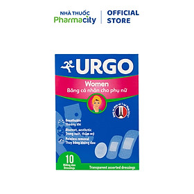 Băng cá nhân cho phụ nữ URGO Women bảo vệ vết thương nhỏ 3 size (Gói 10 miếng)