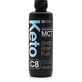 Premium MCT Oil containing only c8 Caprylic Acid | Brain & Body Fuel Made Exclusively from Organic Coconuts | Keto & Paleo Diet Friendly, Gluten & Dairy Free (16oz Bottle)