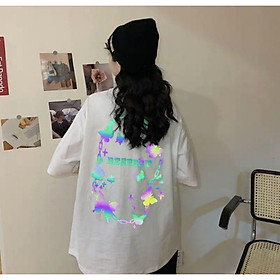 Áo thun nam nữ mặc , formn rộng , phản quang , phát sáng chất cotton dày mịn