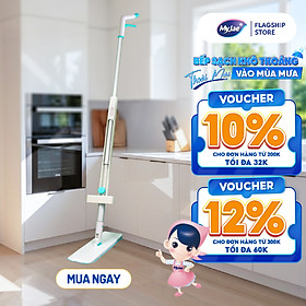 Cây Lau Nhà MyJae Sợi Microfiber Tự Vắt Phun Sương Xoay 360 Độ Thông Minh 138cm