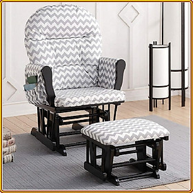 Mua Ghế trượt thư giãn Rocking Chair Juno Sofa khung màu nâu nệm sọc KT 70 x 74 x 102 cm