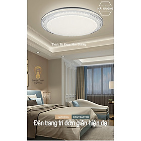 Hình ảnh Đèn led ốp trần 35024EMH decor cao cấp 40cm 24w điều khiển từ xa - 3 chế độ ánh sáng -Tăng giảm ánh sáng - Có video