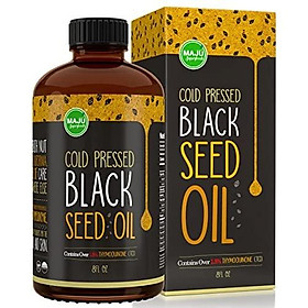 MAJU's Black Seed Oil: 3x% Thymoquinone, Cold Pressed, no Pesticides, 100% Turkish Black Cumin Nigella Sativa Seed Oil (Better Than Organic), non-GMO, 100% Liquid Pure Blackseed Oil, Glass Bottle