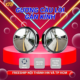 Gương Cầu Lồi Gắn Kính Chiếu Hậu Xoay 360 Độ, Xóa Điểm Mù Ô Tô Xoay 360 độ