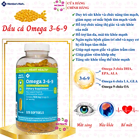 Hình ảnh Dầu cá Omega 369 Member’s Mark Supports Heart Health Mỹ tăng sức khỏe cho tim, não, khớp, mắt và cải thiện da khô - QuaTangMe Extaste