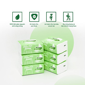 Khăn giấy lụa cao cấp Arosa Túi 10 Gói 300 tờ 3 lớp Trắng tự nhiên, Đa công dụng và tiện lợi, Phù hợp cho cả mẹ bầu và em bé, 100% bột giấy nguyên sinh rừng trồng