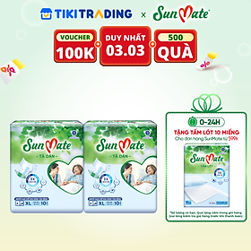 Combo 2 Tã Dán Người Lớn SunMate G2 Size XL10 (10 Miếng)