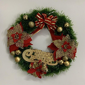 Mua D40 Vòng hoa Giáng Sinh - vòng hoa Noel - Vòng nguyệt quế trang trí Noel cỡ 40cm khung sắt gắn hoa cao cấp cỡ đại