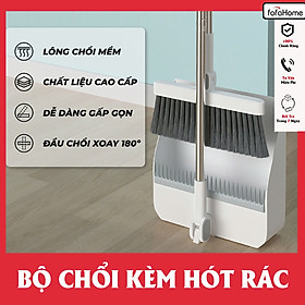 Chổi Quét Nhà Gấp Gọn Thông Minh Kèm Hót Rác Cán Dài 2 Trong 1 Đa Năng. Xoay 180 Độ Quét Sạch Mọi Ngóc Ngách Trong Nhà