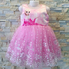 Đầm voan elsa size 3-7 tuổi