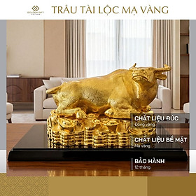 Mua Tượng Trâu Tài Lộc mạ vàng - Linh vật tuổi Sửu mạ vàng 24K cao cấp