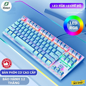 Bàn Phím Cơ Máy Tính XSmart Crack K2 PRO Led RGB 10 Chế Độ Khác Nhau, Chơi Game Dùng Văn Phòng Cực Đã, Tương Thích Với Laptop, PC, Máy Tính, Kiểu Dáng Gaming