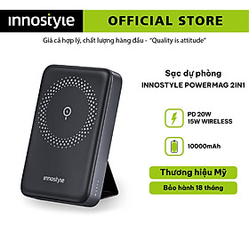 SẠC DỰ PHÒNG INNOSTYLE POWERMAG 15W 2 IN 1 STAND 10000 MAH PD 20W _HÀNG CHÍNH HÃNG