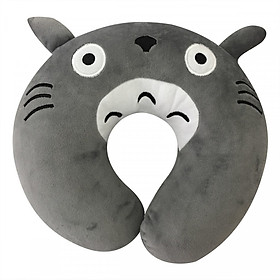 Gối Cổ Chữ U Aquaria Hình Mèo Totoro Xám Quà Tặng Siêu Mịn