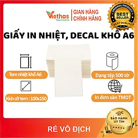 Mua Giấy In Nhiệt  Decal Khổ A6 100x150 mm Tệp 500 tem TỰ DÍNH IN ĐƠN HÀNG TMĐT - 1 tệp  - Hàng chính hãng