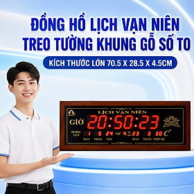 Mua Đồng Hồ LED Treo Tường Vạn Niên Khung Gỗ Cao Cấp Số To Rõ Nét Phù Hợp Phòng Khách Văn Phòng