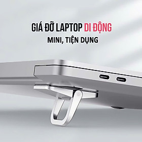 Giá đỡ giá kê tản nhiệt laptop mini siêu mỏng gấp gọn bằng kim loại 2 nấc điều chỉnh- Hàng chính hãng