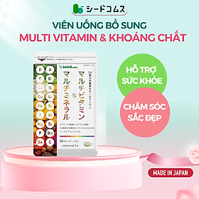 Combo Viên Uống Bổ Sung Vitamin C, E, D, B Vitamin Tổng Hợp Và Khoáng Chất Seedcoms Nhật Bản