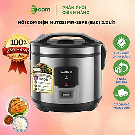 NỒI CƠM ĐIỆN MUTOSI MR-36PS (BẠC) 2.2 LÍT - Hàng chính hãng